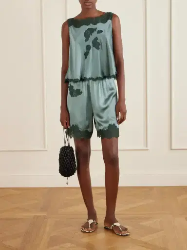 DÔEN Irsa Lace-trimmed Silk Shorts | Thumbnail 2
