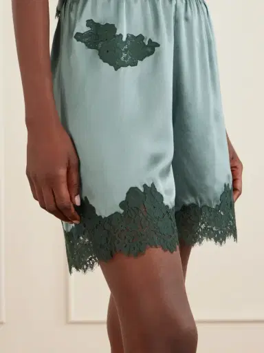 DÔEN Irsa Lace-trimmed Silk Shorts | Thumbnail 5