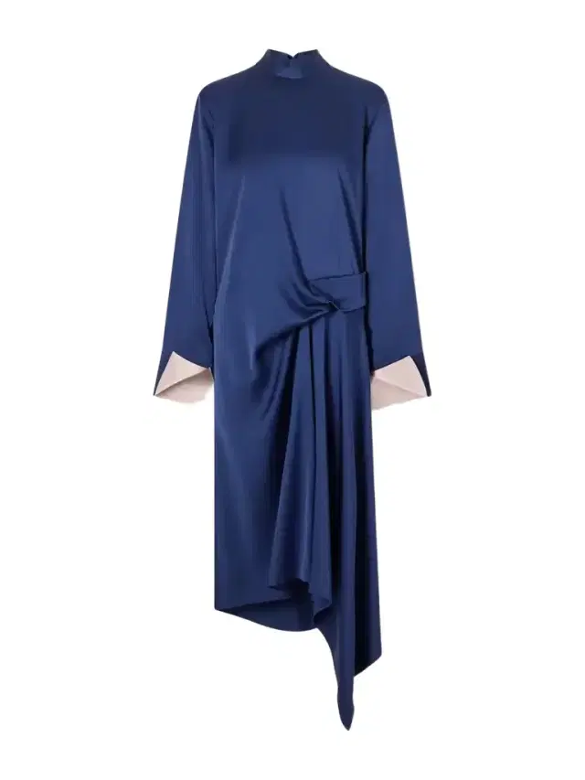 Stella McCartney Asymmetric Draped Satin Midi Dress