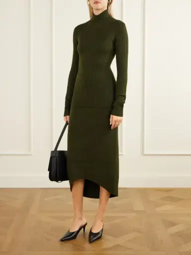 Victoria Beckham Ribbed Wool-blend Turtleneck | Thumbnail 2