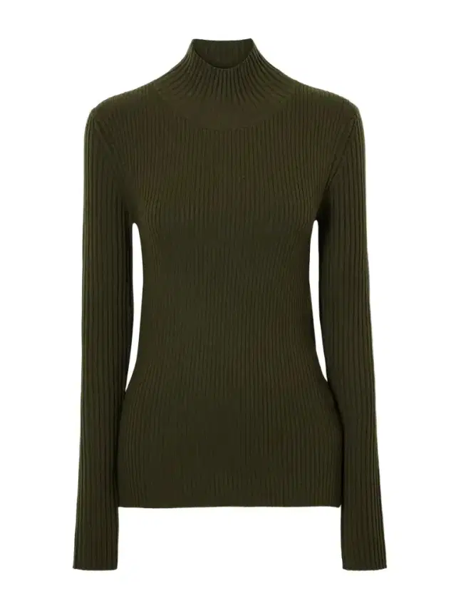Victoria Beckham Ribbed Wool-blend Turtleneck