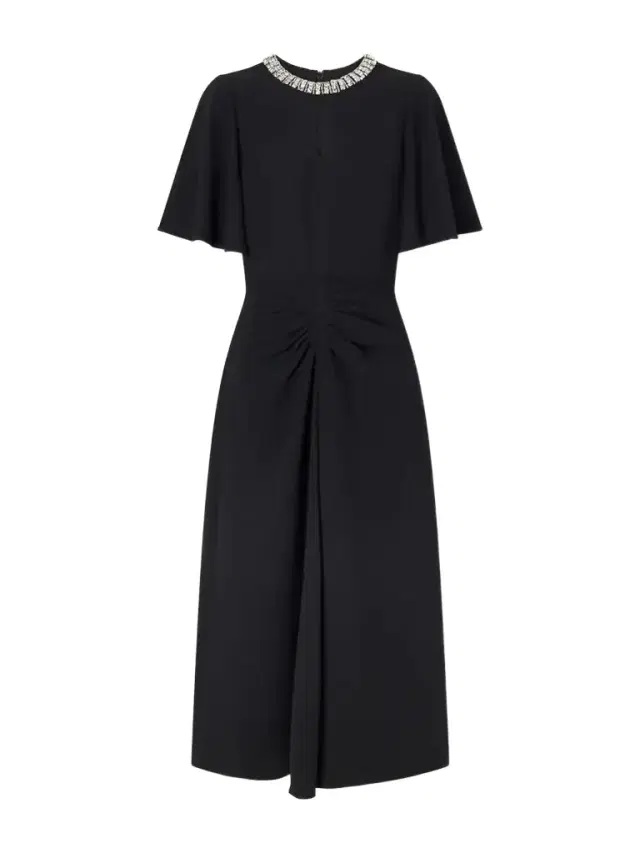 Rebecca Vallance Noemie Crystal-embellished Draped Crepe Midi Dress