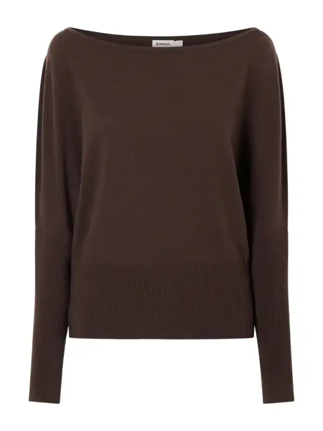 Simkhai Lavina Off-the-shoulder Ribbed-detailed Wool-blend Sweater