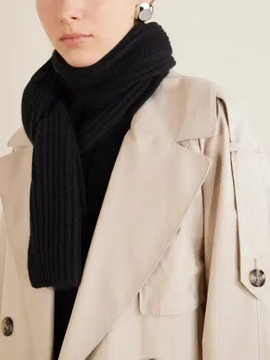Johnstons of Elgin Lovat Ribbed Cashmere Scarf | Thumbnail 3