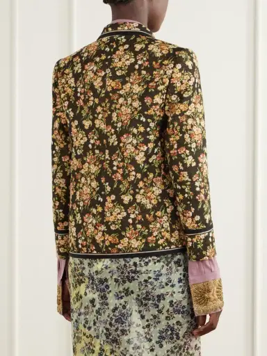Dries Van Noten Floral-embroidered Cotton-blend Blazer | Thumbnail 4 Dries Van Noten Floral-embroidered Cotton-blend Blazer | Thumbnail 4