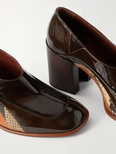 Dries Van Noten Snake-effect Trimmed Patent-leather Pumps | Thumbnail 5 Dries Van Noten Snake-effect Trimmed Patent-leather Pumps | Thumbnail 5