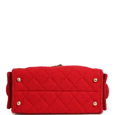 Chanel Chanel Mini 25 Hobo Bag Red Wool Felt Gold Hardware | Thumbnail 7