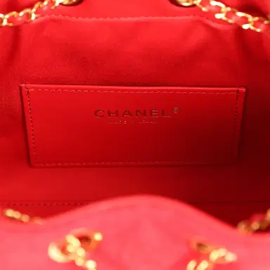 Chanel Chanel Mini 25 Hobo Bag Red Wool Felt Gold Hardware | Thumbnail 8