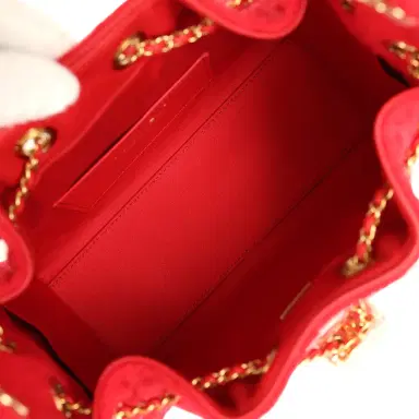 Chanel Chanel Mini 25 Hobo Bag Red Wool Felt Gold Hardware | Thumbnail 9