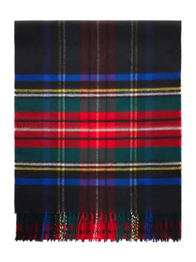 Johnstons of Elgin Fringed Checked Wool Scarf