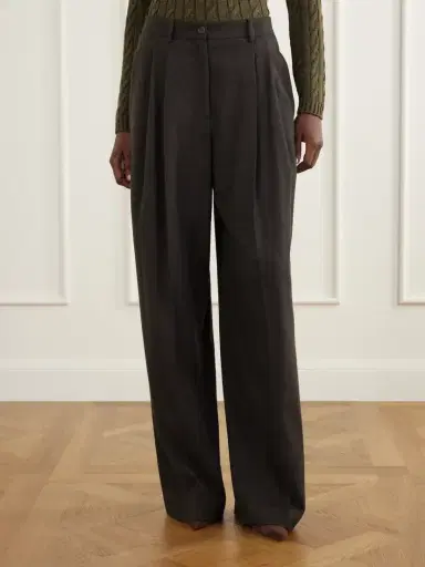 Ralph Lauren Collection Clarice Pleated Wool Wide-leg Pants | Thumbnail 3