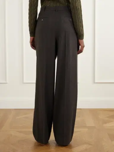 Ralph Lauren Collection Clarice Pleated Wool Wide-leg Pants | Thumbnail 4