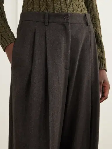 Ralph Lauren Collection Clarice Pleated Wool Wide-leg Pants | Thumbnail 5