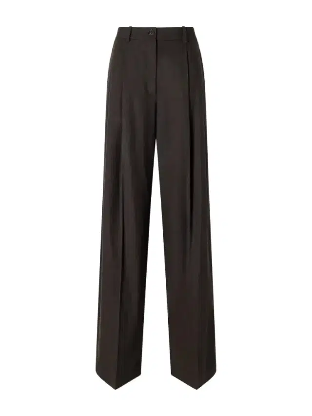 Ralph Lauren Collection Clarice Pleated Wool Wide-leg Pants