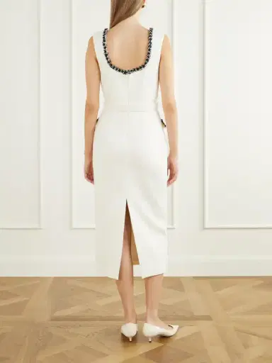 Rebecca Vallance Jacquie Belted Tweed Midi Dress | Thumbnail 3