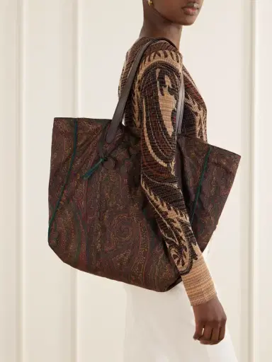 Etro Printed Leather-trimmed Shell Tote Bag | Thumbnail 2