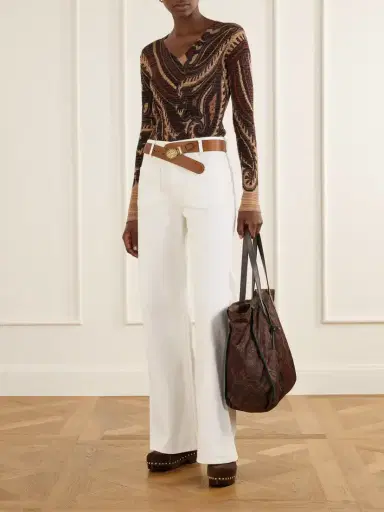 Etro Printed Leather-trimmed Shell Tote Bag | Thumbnail 3