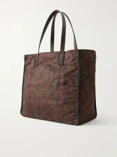 Etro Printed Leather-trimmed Shell Tote Bag | Thumbnail 4