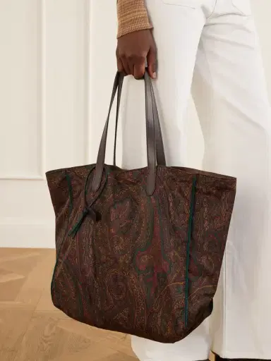 Etro Printed Leather-trimmed Shell Tote Bag | Thumbnail 5