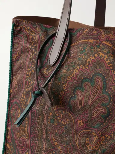 Etro Printed Leather-trimmed Shell Tote Bag | Thumbnail 6