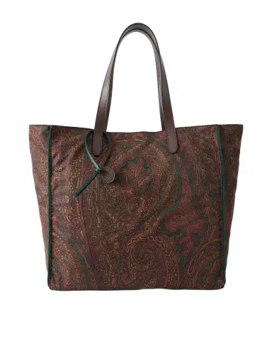 Etro Printed Leather-trimmed Shell Tote Bag | Thumbnail 1