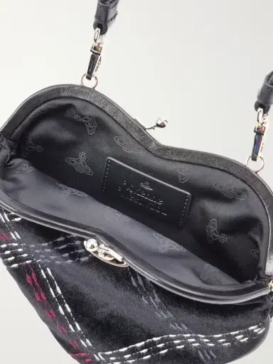 Vivienne Westwood Belle Mini Checked Velvet Shoulder Bag | Thumbnail 6