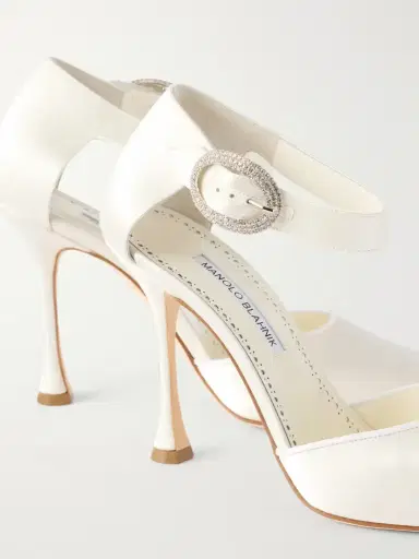 Manolo Blahnik Zutonplan 105 Crystal-embellished Satin Pumps | Thumbnail 5