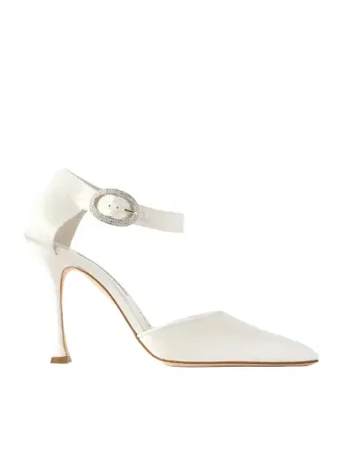 Manolo Blahnik Zutonplan 105 Crystal-embellished Satin Pumps | Thumbnail 1