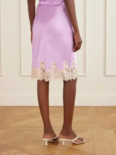 DÔEN Elowette Lace-trimmed Silk Midi Skirt | Thumbnail 4