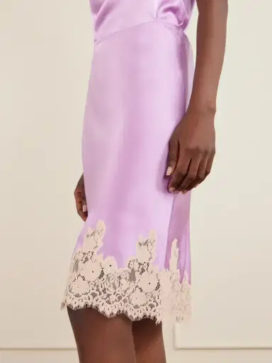 DÔEN Elowette Lace-trimmed Silk Midi Skirt | Thumbnail 5
