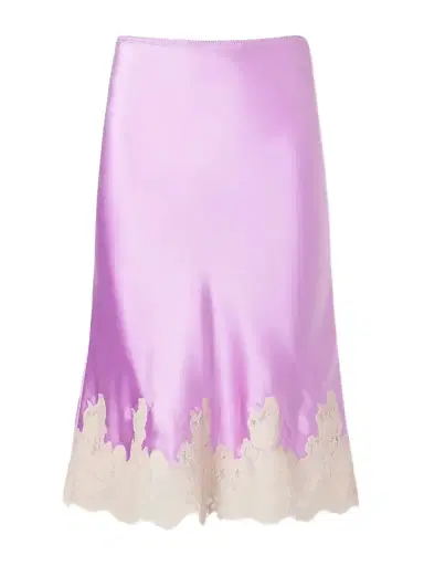 DÔEN Elowette Lace-trimmed Silk Midi Skirt | Thumbnail 1