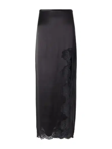 Valentino Garavani Lace-trimmed Silk-satin Midi Skirt | Thumbnail 1