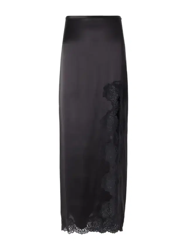 Valentino Garavani Lace-trimmed Silk-satin Midi Skirt