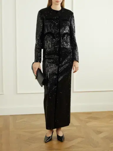 Blazé Milano Shamo Velvet-trimmed Sequined Jacket | Thumbnail 2