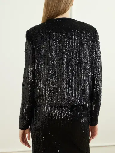 Blazé Milano Shamo Velvet-trimmed Sequined Jacket | Thumbnail 3
