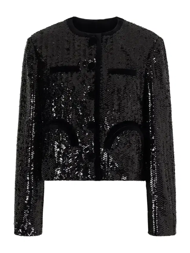 Blazé Milano Shamo Velvet-trimmed Sequined Jacket
