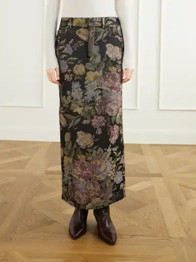 Ralph Lauren Collection Fontaine Floral-print Silk-blend Jacquard Maxi Skirt | Thumbnail 3