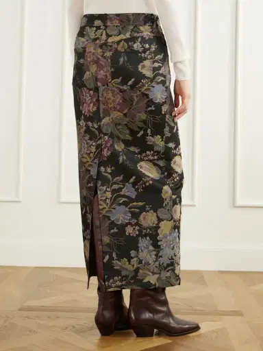 Ralph Lauren Collection Fontaine Floral-print Silk-blend Jacquard Maxi Skirt | Thumbnail 4