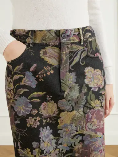 Ralph Lauren Collection Fontaine Floral-print Silk-blend Jacquard Maxi Skirt | Thumbnail 5