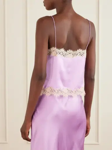 DÔEN Avelaine Lace-trimmed Silk-satin Cami | Thumbnail 3