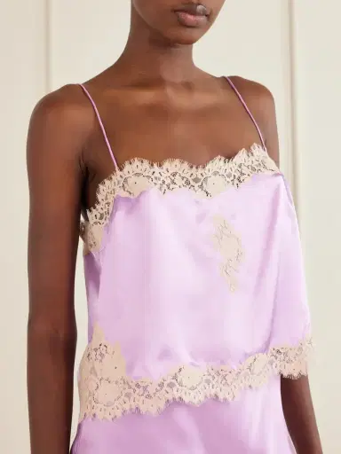 DÔEN Avelaine Lace-trimmed Silk-satin Cami | Thumbnail 4