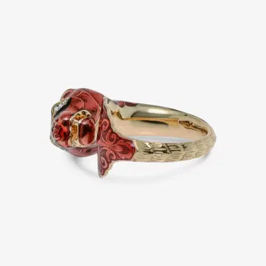 Gucci Gucci Le Marché Des Merveilles 18K Rose Gold Diamond and Enamel Ring Sz. 6 by The Solist | Thumbnail 2