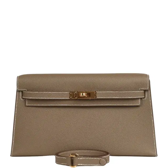 HERMÈS Hermes Kelly Elan Etoupe Epsom Gold Hardware