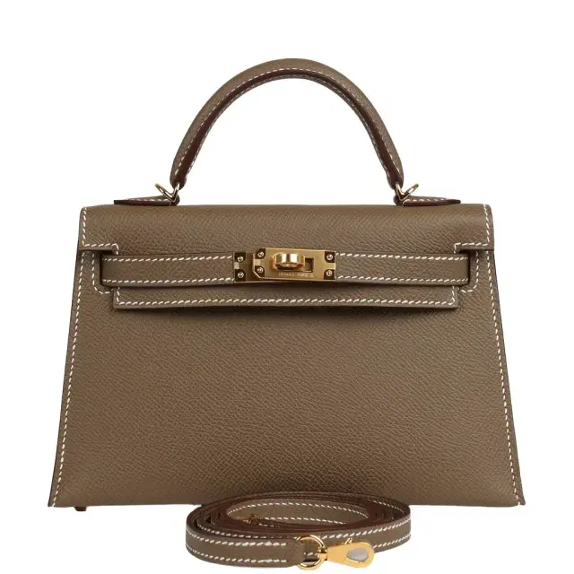HERMÈS Hermes Kelly Sellier 20 Etoupe Epsom Gold Hardware