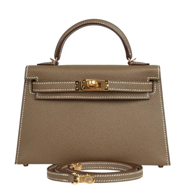 HERMÈS Hermes Kelly Sellier 20 Etoupe Epsom Gold Hardware