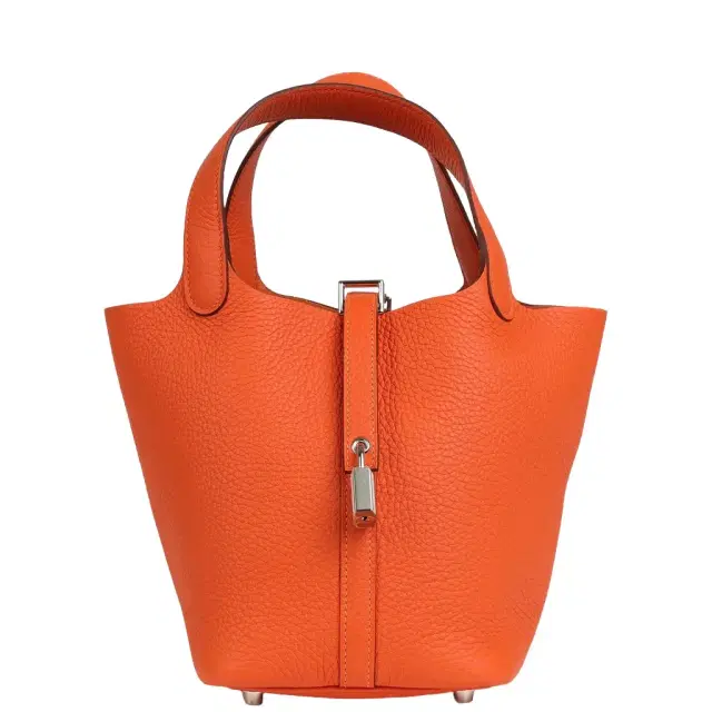 HERMÈS Hermes Picotin Lock 18 Tangerine Clemence Palladium Hardware