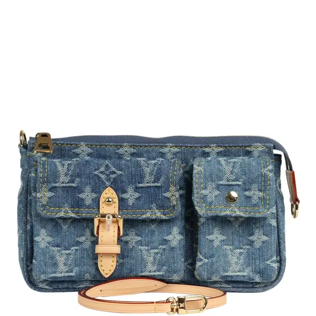 Louis Vuitton Louis Vuitton Cargo Pochette Accessories Blue Denim Monogram Gold Hardware
