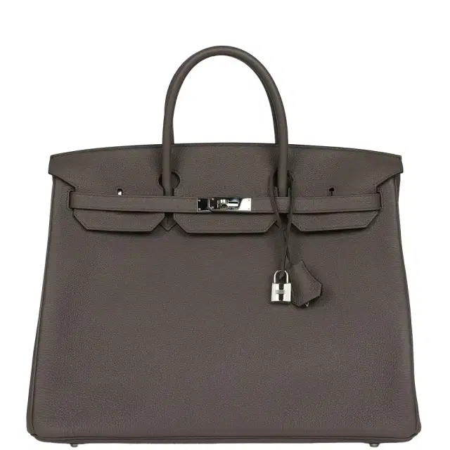 HERMÈS Pre-owned Hermes Birkin 40 Etain Togo Palladium Hardware