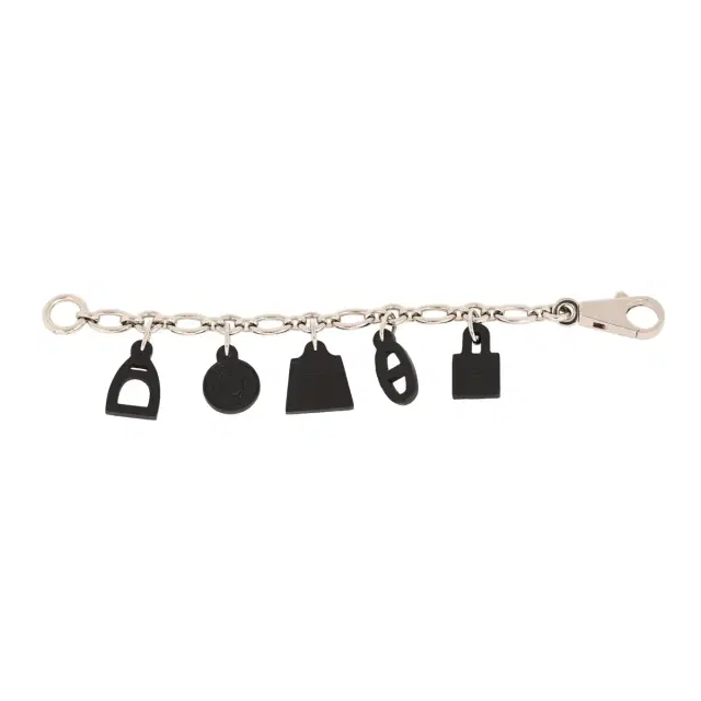 HERMÈS Pre-owned Hermes Olga Bag Charm Black Barenia Palladium Hardware