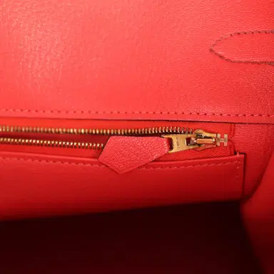 HERMÈS Pre-owned Hermes Special Order (HSS) Birkin 35 Rouge H Verso Togo Gold Hardware | Thumbnail 9 HERMÈS Pre-owned Hermes Special Order (HSS) Birkin 35 Rouge H Verso Togo Gold Hardware | Thumbnail 9